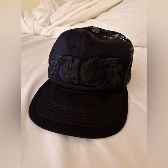 Chrome Hearts F*uck Trucker Hat - with black leather - Picture 1 of 7
